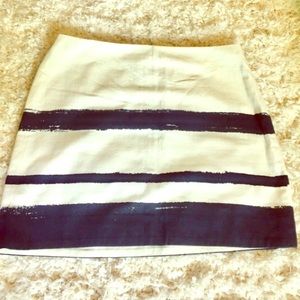 J Crew Navy Painted Stripe Mini Skirt